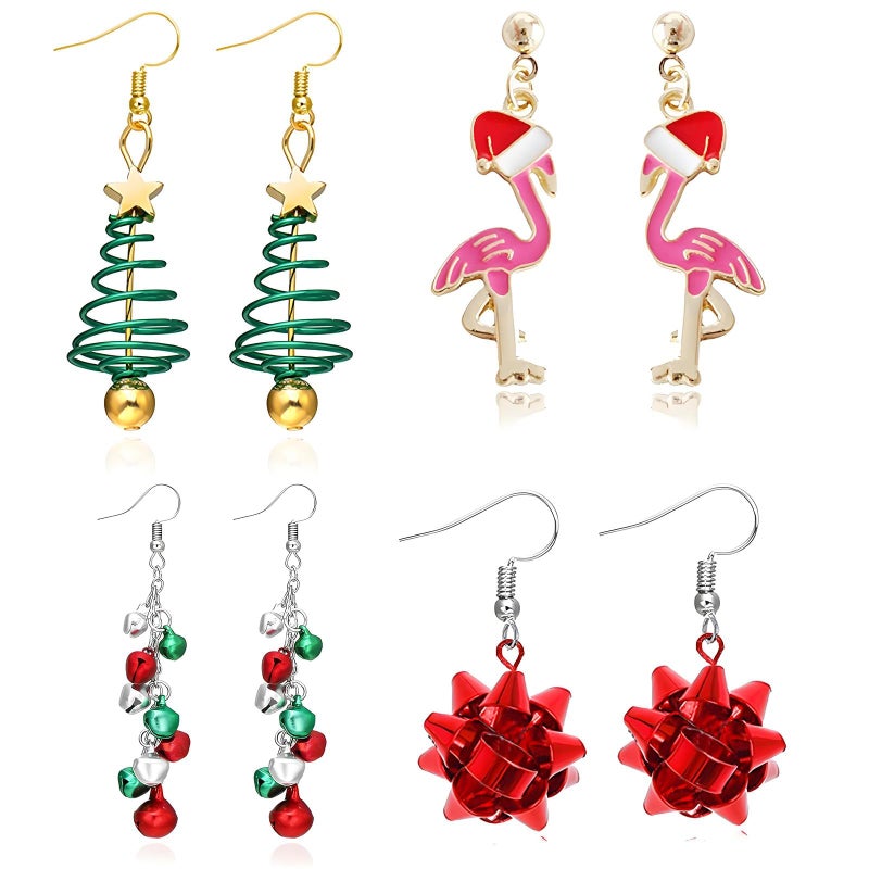 YANCHUN Christmas Earrings for Women Stuff Best Christmas Gifts 2025 Jingle Bells Tree Deer Santa Candy Snowflake Bow Earring Cute Xmas Earrings Dangle Accessories Holiday Jewelry Outfits Stocking Stuffers - Image 1